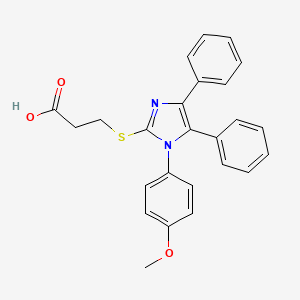 3-{[1-(4-methoxyphenyl)-4,5-diphenyl-1H-imidazol-2-yl]sulfanyl}propanoic acid