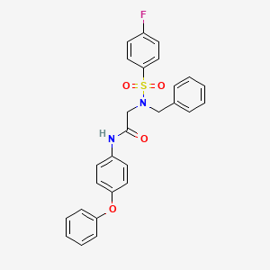 molecular formula C27H23FN2O4S B3652652 N~2~-benzyl-N~2~-[(4-fluorophenyl)sulfonyl]-N~1~-(4-phenoxyphenyl)glycinamide 