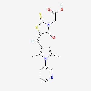 (5-{[2,5-dimethyl-1-(3-pyridinyl)-1H-pyrrol-3-yl]methylene}-4-oxo-2-thioxo-1,3-thiazolidin-3-yl)acetic acid