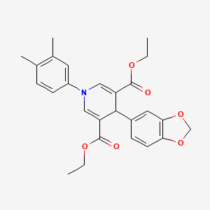 3,5-DIETHYL 4-(2H-1,3-BENZODIOXOL-5-YL)-1-(3,4-DIMETHYLPHENYL)-1,4-DIHYDROPYRIDINE-3,5-DICARBOXYLATE