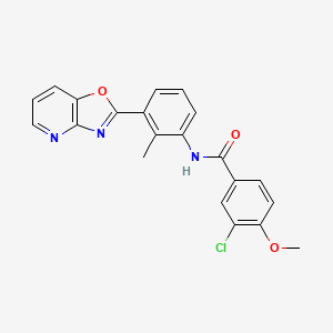 3-Chloro-4-methoxy-N-(2-methyl-3-{[1,3]oxazolo[4,5-B]pyridin-2-YL}phenyl)benzamide