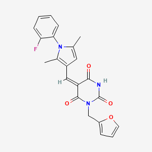 5-{[1-(2-fluorophenyl)-2,5-dimethyl-1H-pyrrol-3-yl]methylene}-1-(2-furylmethyl)-2,4,6(1H,3H,5H)-pyrimidinetrione