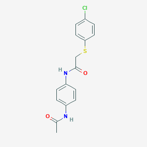 molecular formula C16H15ClN2O2S B365276 N-[4-(acetylamino)phenyl]-2-[(4-chlorophenyl)sulfanyl]acetamide CAS No. 532961-13-0