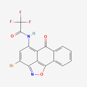 molecular formula C16H6BrF3N2O3 B3652760 N-(12-bromo-8-oxo-15-oxa-14-azatetracyclo[7.6.1.02,7.013,16]hexadeca-1(16),2,4,6,9,11,13-heptaen-10-yl)-2,2,2-trifluoroacetamide 