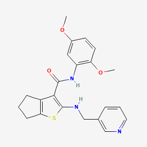 molecular formula C22H23N3O3S B3652764 N-(2,5-dimethoxyphenyl)-2-(pyridin-3-ylmethylamino)-5,6-dihydro-4H-cyclopenta[b]thiophene-3-carboxamide 