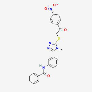 N-[3-(4-methyl-5-{[2-(4-nitrophenyl)-2-oxoethyl]thio}-4H-1,2,4-triazol-3-yl)phenyl]benzamide