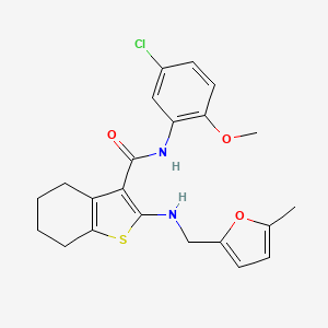 molecular formula C22H23ClN2O3S B3652779 N-(5-chloro-2-methoxyphenyl)-2-{[(5-methyl-2-furyl)methyl]amino}-4,5,6,7-tetrahydro-1-benzothiophene-3-carboxamide 