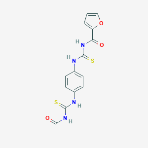 molecular formula C15H14N4O3S2 B365280 N-[[4-(acetylcarbamothioylamino)phenyl]carbamothioyl]furan-2-carboxamide CAS No. 637302-19-3