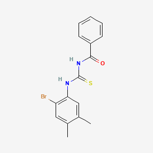 molecular formula C16H15BrN2OS B3652802 N-[(2-bromo-4,5-dimethylphenyl)carbamothioyl]benzamide 