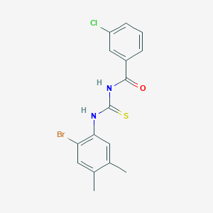 N-[(2-bromo-4,5-dimethylphenyl)carbamothioyl]-3-chlorobenzamide