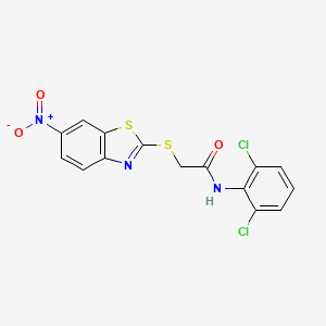 N-(2,6-dichlorophenyl)-2-[(6-nitro-1,3-benzothiazol-2-yl)sulfanyl]acetamide