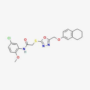 N-(5-chloro-2-methoxyphenyl)-2-({5-[(5,6,7,8-tetrahydronaphthalen-2-yloxy)methyl]-1,3,4-oxadiazol-2-yl}sulfanyl)acetamide