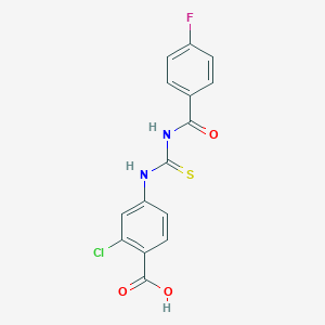 molecular formula C15H10ClFN2O3S B365285 2-Chloro-4-({[(4-fluorobenzoyl)amino]carbothioyl}amino)benzoic acid CAS No. 535956-01-5