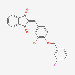 2-{3-bromo-4-[(3-fluorobenzyl)oxy]benzylidene}-1H-indene-1,3(2H)-dione