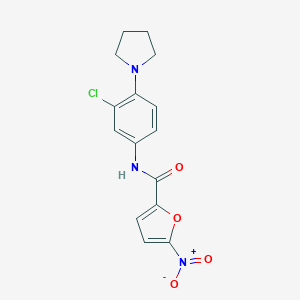 molecular formula C15H14ClN3O4 B365288 N-[3-chloro-4-(pyrrolidin-1-yl)phenyl]-5-nitrofuran-2-carboxamide CAS No. 384799-15-9