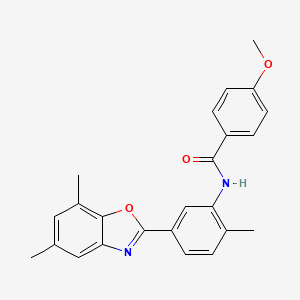 N-[5-(5,7-dimethyl-1,3-benzoxazol-2-yl)-2-methylphenyl]-4-methoxybenzamide