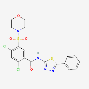 2,4-dichloro-5-(4-morpholinylsulfonyl)-N-(5-phenyl-1,3,4-thiadiazol-2-yl)benzamide