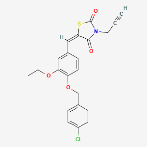 (5E)-5-[[4-[(4-chlorophenyl)methoxy]-3-ethoxyphenyl]methylidene]-3-prop-2-ynyl-1,3-thiazolidine-2,4-dione