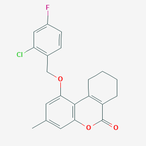 1-[(2-CHLORO-4-FLUOROPHENYL)METHOXY]-3-METHYL-6H,7H,8H,9H,10H-CYCLOHEXA[C]CHROMEN-6-ONE