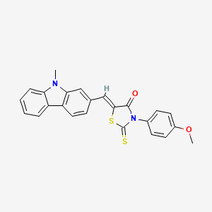 molecular formula C24H18N2O2S2 B3652913 3-(4-methoxyphenyl)-5-[(9-methyl-9H-carbazol-2-yl)methylene]-2-thioxo-1,3-thiazolidin-4-one 