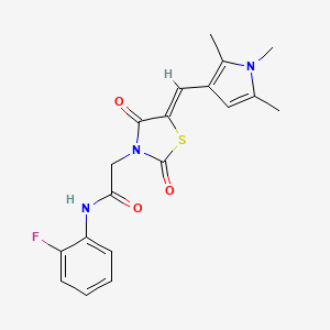 2-{2,4-dioxo-5-[(1,2,5-trimethyl-1H-pyrrol-3-yl)methylene]-1,3-thiazolidin-3-yl}-N-(2-fluorophenyl)acetamide