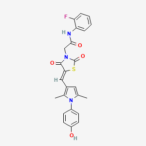 N-(2-fluorophenyl)-2-[(5Z)-5-{[1-(4-hydroxyphenyl)-2,5-dimethyl-1H-pyrrol-3-yl]methylidene}-2,4-dioxo-1,3-thiazolidin-3-yl]acetamide