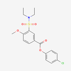 molecular formula C18H20ClNO5S B3652958 4-chlorophenyl 3-[(diethylamino)sulfonyl]-4-methoxybenzoate 