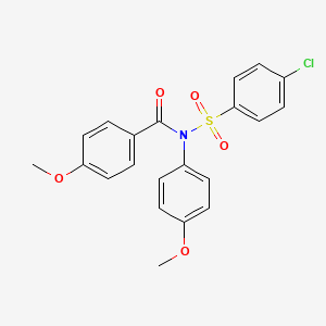 molecular formula C21H18ClNO5S B3652977 N-[(4-chlorophenyl)sulfonyl]-4-methoxy-N-(4-methoxyphenyl)benzamide 