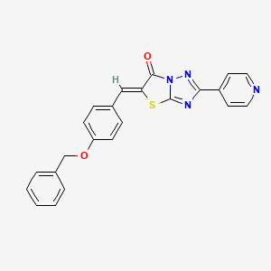 (5Z)-5-{[4-(BENZYLOXY)PHENYL]METHYLIDENE}-2-(PYRIDIN-4-YL)-5H,6H-[1,2,4]TRIAZOLO[3,2-B][1,3]THIAZOL-6-ONE