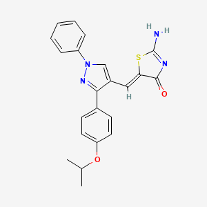 (5Z)-2-imino-5-{[3-(4-isopropoxyphenyl)-1-phenyl-1H-pyrazol-4-yl]methylene}-1,3-thiazolidin-4-one