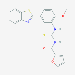 molecular formula C20H15N3O3S2 B365299 N-[[5-(1,3-benzothiazol-2-yl)-2-methoxyphenyl]carbamothioyl]furan-2-carboxamide CAS No. 575465-93-9