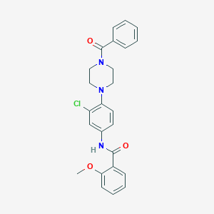 molecular formula C25H24ClN3O3 B365301 N-[4-(4-benzoylpiperazin-1-yl)-3-chlorophenyl]-2-methoxybenzamide CAS No. 593239-65-7