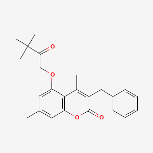 3-benzyl-5-(3,3-dimethyl-2-oxobutoxy)-4,7-dimethyl-2H-chromen-2-one