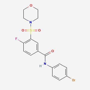 molecular formula C17H16BrFN2O4S B3653048 N-(4-bromophenyl)-4-fluoro-3-(4-morpholinylsulfonyl)benzamide 