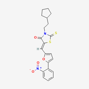 3-(2-cyclopentylethyl)-5-{[5-(2-nitrophenyl)-2-furyl]methylene}-2-thioxo-1,3-thiazolidin-4-one