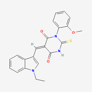 5-[(1-ethyl-1H-indol-3-yl)methylene]-1-(2-methoxyphenyl)-2-thioxodihydro-4,6(1H,5H)-pyrimidinedione