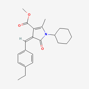 methyl (4Z)-1-cyclohexyl-4-[(4-ethylphenyl)methylidene]-2-methyl-5-oxopyrrole-3-carboxylate