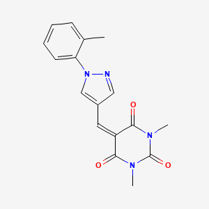 1,3-Dimethyl-5-[[1-(2-methylphenyl)pyrazol-4-yl]methylidene]-1,3-diazinane-2,4,6-trione