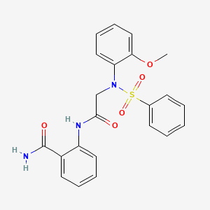 molecular formula C22H21N3O5S B3653118 2-{[N-(2-methoxyphenyl)-N-(phenylsulfonyl)glycyl]amino}benzamide 