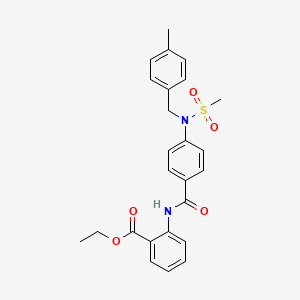 molecular formula C25H26N2O5S B3653151 ethyl 2-({4-[(4-methylbenzyl)(methylsulfonyl)amino]benzoyl}amino)benzoate 