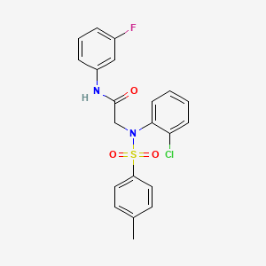 2-(2-chloro-N-(4-methylphenyl)sulfonylanilino)-N-(3-fluorophenyl)acetamide