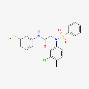 2-[N-(benzenesulfonyl)-3-chloro-4-methylanilino]-N-(3-methylsulfanylphenyl)acetamide