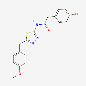 2-(4-bromophenyl)-N-[5-[(4-methoxyphenyl)methyl]-1,3,4-thiadiazol-2-yl]acetamide