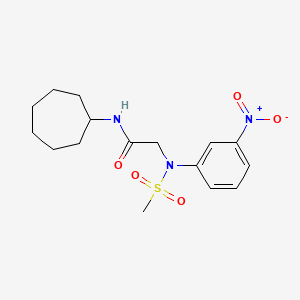 N-cycloheptyl-N~2~-(methylsulfonyl)-N~2~-(3-nitrophenyl)glycinamide