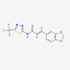 (E)-3-(1,3-BENZODIOXOL-5-YL)-N-[5-(TRIFLUOROMETHYL)-1,3,4-THIADIAZOL-2-YL]-2-PROPENAMIDE