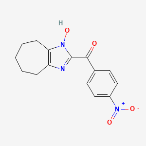 molecular formula C15H15N3O4 B3653363 (3-hydroxy-5,6,7,8-tetrahydro-4H-cyclohepta[d]imidazol-2-yl)-(4-nitrophenyl)methanone 