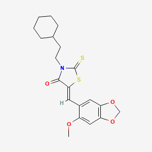 3-(2-cyclohexylethyl)-5-[(6-methoxy-1,3-benzodioxol-5-yl)methylene]-2-thioxo-1,3-thiazolidin-4-one