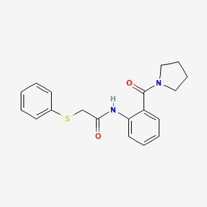 2-(phenylsulfanyl)-N-[2-(pyrrolidin-1-ylcarbonyl)phenyl]acetamide