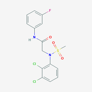 molecular formula C15H13Cl2FN2O3S B3653418 N~2~-(2,3-dichlorophenyl)-N~1~-(3-fluorophenyl)-N~2~-(methylsulfonyl)glycinamide 