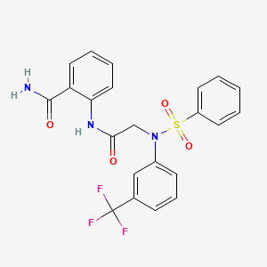 2-({N-(phenylsulfonyl)-N-[3-(trifluoromethyl)phenyl]glycyl}amino)benzamide